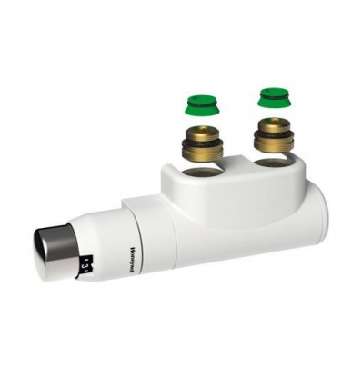 Henrad Haaks onderblok met ventiel links, design thermostatische kraan, 2x ¾”- ½” reductie, 2x conische adapter T2123