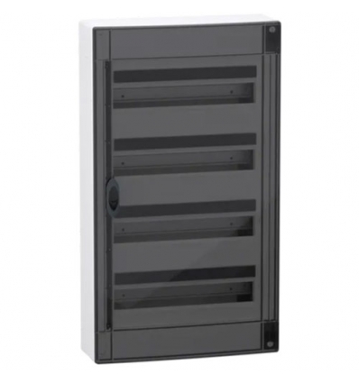 Schneider PrismaSeT XS - coffret en saillie - 4 rangées - 18M - porte transparente - blanc - LVSXM418