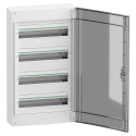 Schneider PrismaSeT XS - coffret en saillie - 4 rangées - 18M - porte transparente - blanc - LVSXM418
