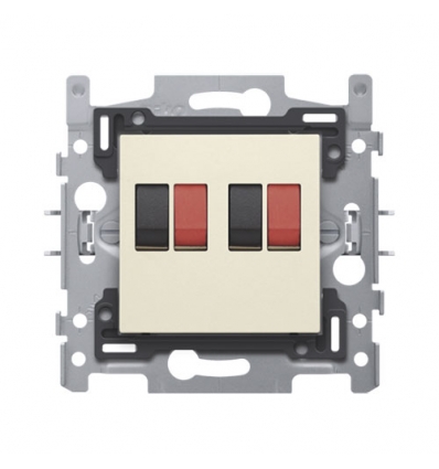 Niko Tweevoudige luidsprekeraansluiting, sokkel en afwerkingsset cream - 100-69700