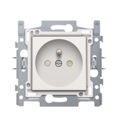 Niko prise avec broche de terre, profondeur d’encastrement de 28,5 mm socle avec bornes à connexion rapide set de finition blanc