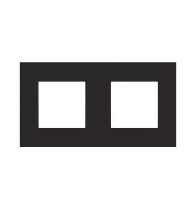 Niko Tweevoudige afdekplaat met 71 mm centerafstand Niko Pure black steel 161-76800