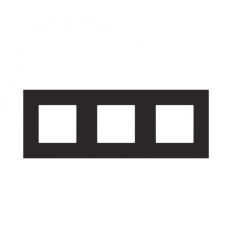 Niko Triple plaque de recouvrement de 71 mm d'entraxe Niko Pure black steel 161-76700