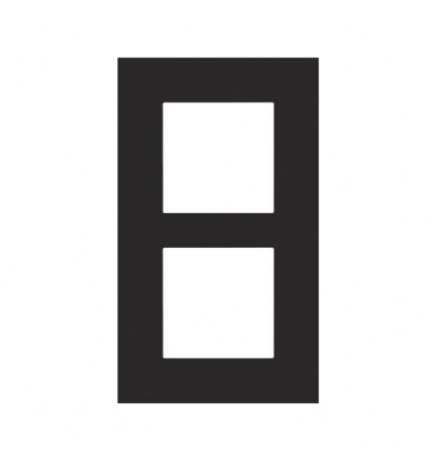 Niko Double plaque de recouvrement de 60 mm d'entraxe verticalement Niko Pure black steel 161-76200