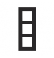 Niko Triple plaque de recouvrement de 60 mm d'entraxe verticalement Niko Pure black steel 161-76300