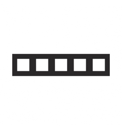 Niko Quintuple plaque de recouvrement de 71 mm d'entraxe Niko Pure black steel 161-76005