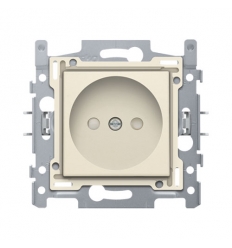 Niko Prise de courant sans terre, avec obturateurs de protection, profondeur d’encastrement de 21 mm, socle avec bornes à vis