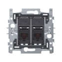 Niko 2 RJ11-aansluitingen UTP, vlakke uitvoering, incl. inbouwraam 60 mm met klauwbevestiging - 170-65114 
