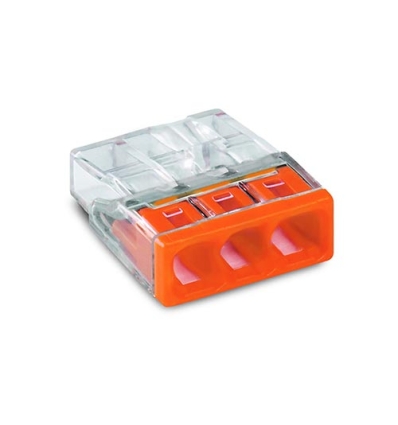 Wago Steekklem 3x0,5-2,5mm transparant oranje - 100 stuks - 2273-203