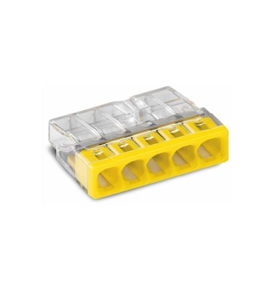 Wago Borne 5x0,5-2,5mm transparant jaune - 100 pièces - 2273-205