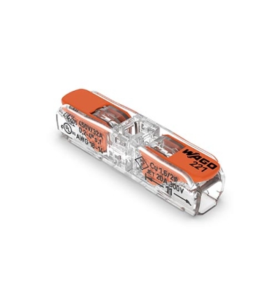 Wago Connecteur de passage avec levier pour tous types de conducteurs, transparent - 60 pièces - 221-2411