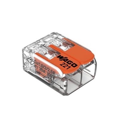 Wago Compacte universele klem 2 x 6 mm² oranje - 50 stuks - 221-612