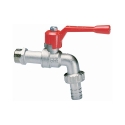 Cimberio CIM 34 robinet de service double à bille avec levier (rouge) MM 1/2 x 3/4 - nikclé - avec raccord cannelé