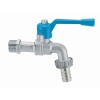 Cimberio CIM 34 robinet de service double à bille avec levier (bleu) MM 1/2 x 3/4 - nikclé - avec raccord cannelé