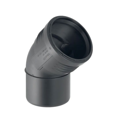 Geberit Silent-PP bocht 45° MF 50 x 50 mm zwart