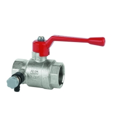 Cimberio CIM 200 vanne à bille FF 1/2 x 1/2 avec levier en aluminium rouge et avec purgeur