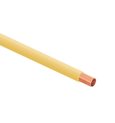 Talos gas koper buis 22 x 1,0 mm - gele mantel lengte 5 meter