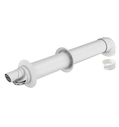 Ubbink Rolux 5H passage mural incl. coude 80/125 blanc