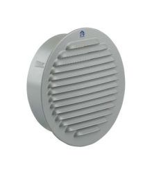 Renson 435R inbouwrooster rond 100 mm - RAL 9006 blank aluminium - dikte 46 mm