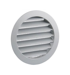 Renson 434R inbouwrooster rond 125 mm - RAL 9006 blank aluminium - dikte 19 mm