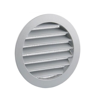 Renson 434R inbouwrooster rond 150 mm - RAL 9006 blank aluminium - dikte 19 mm