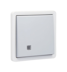 Niko Spuitwaterdichte, verlichtbare drukknop 10 A/250 Vac met doorschijnend venster en een N.O.-of N.G.-contact, met schroefklem