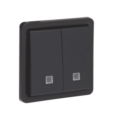 Niko Spuitwaterdichte, verlichtbare dubbele drukknop 10 A/250 Vac met 2 N.O.- of N.G.-contacten met insteekklemmen, black 
