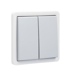 Niko Spuitwaterdichte, niet-verlichtbare dubbele drukknop 10 A/250 Vac met 2 N.O.- of N.G.-contacten, met insteekklemmen, grey