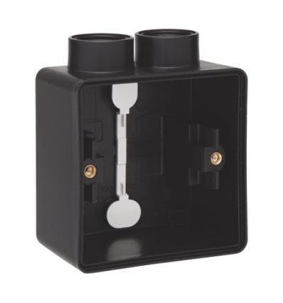 Niko Spuitwaterdichte enkelvoudige opbouwdoos met één tweevoudige M20-ingang voor één functie, black - 761-84102