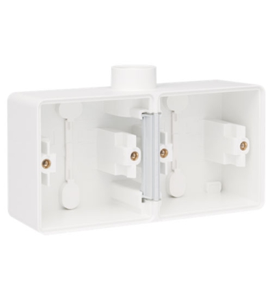 Niko Spuitwaterdichte dubbele horizontale opbouwdoos met één M20-ingang voor twee functies, white - 701-84801