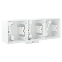 Niko Triple boîte en saillie horizontal étanche aux projections d'eau avec une entrée M20 double pour trois fonctions, white
