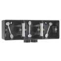 Niko Triple boîte en saillie horizontal étanche aux projections d'eau avec une entrée M20 double pour trois fonctions, black    