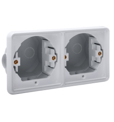 Niko Boîte d'encastrement double horizontale étanche aux projections d'eau pour deux functions, grey - 700-75000