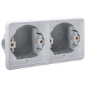 Niko Boîte d'encastrement double horizontale étanche aux projections d'eau pour deux functions, grey - 700-75000