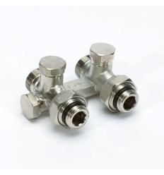 Begetube 2xØ1/2"+2xEK h-stuk voor vloeraansluiting recht model met regelbare bypass, radiator afsluitbaar - 160051055