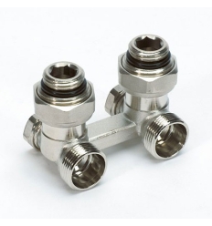 Begetube 2xØEK+2xEK h-stuk voor muuraansluiting haaks model voor tweepijpsinstallaties, radiator afsluitbaar - 160554055