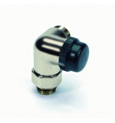 Begetube Rechts Ø1/2" x 1/2" coaxiale radiatorkraan thermostatiseerbaar - inox (met instelbare kv - waarden) - 191260026