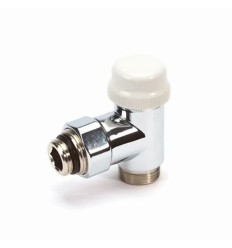Begetube Ø1/2" x 1/2" haakse radiatorkraan thermostatiseerbaar - chroom (met instelbare kv - waarden) - 190110026