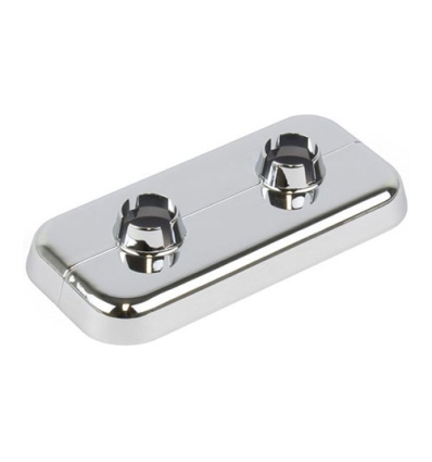 Begetube rosace de finition en plastique - chrome - double 50 mm - 611502215