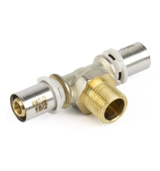 Begetube Ø16 x 1/2"M x 16 pièce T raccordement Mâle au milieu - raccord à sertir pour Alpex - 338041818