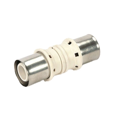 Begetube Ø16/2 x 16/2 modèle droit, double - raccord à sertir pour Alpex en plastique (PPSU) - 88616100