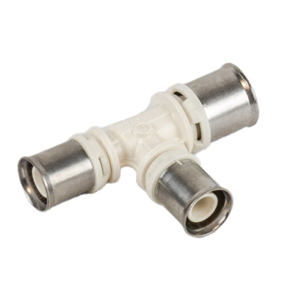 Begetube Ø20 x 16 x 16 T-stuk middelste en zijaansluiting verkleind - Alpex perskoppeling in kunststof (PPSU) - 88620333