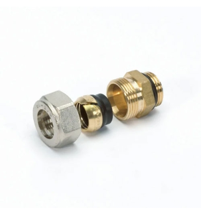 Begetube Ø1/2" x 12mm klemkoppeling buitendraad met O-ring voor dunwandige metalen buis - 302010504