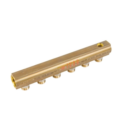 Begetube Ø1" + 6xM24 + 3/8"P collector 1" met voorgemonteerde aansluitnippel met ontluchtingsopening 3/8" - 200101806