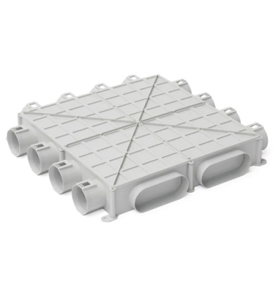 Begetube 12 x Ø 63 met aansluiting via 2 x ovalduct kunststof verdeelkast - 010002212