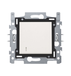 Niko Bouton-poussoir NO avec 3 bornes, socle, bornes à vis et set de finition avec voyant white - 101-60000