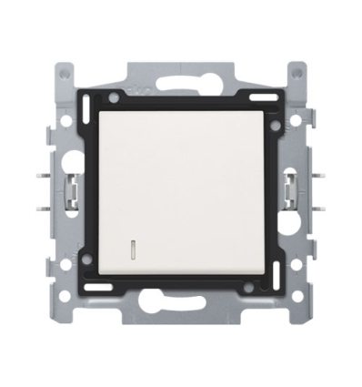 Niko Bouton-poussoir NO avec 3 bornes, socle, bornes à connexion rapide et set de finition avec voyant white - 101-60008