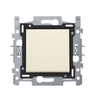 Niko Bouton-poussoir NO avec 3 bornes, socle, bornes à vis et set de finition cream - 100-60010