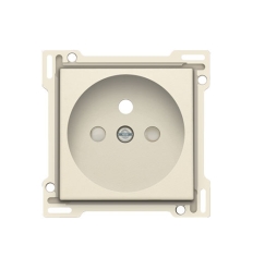 Niko Set de finition pour prise de courant avec broche de terre et obturateurs de protection, cream - 100-66601
