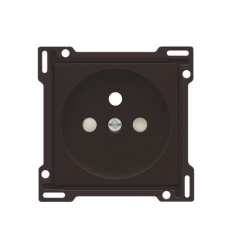 Niko Set de finition pour prise de courant avec broche de terre et obturateurs de protection, dark brown - 124-66601